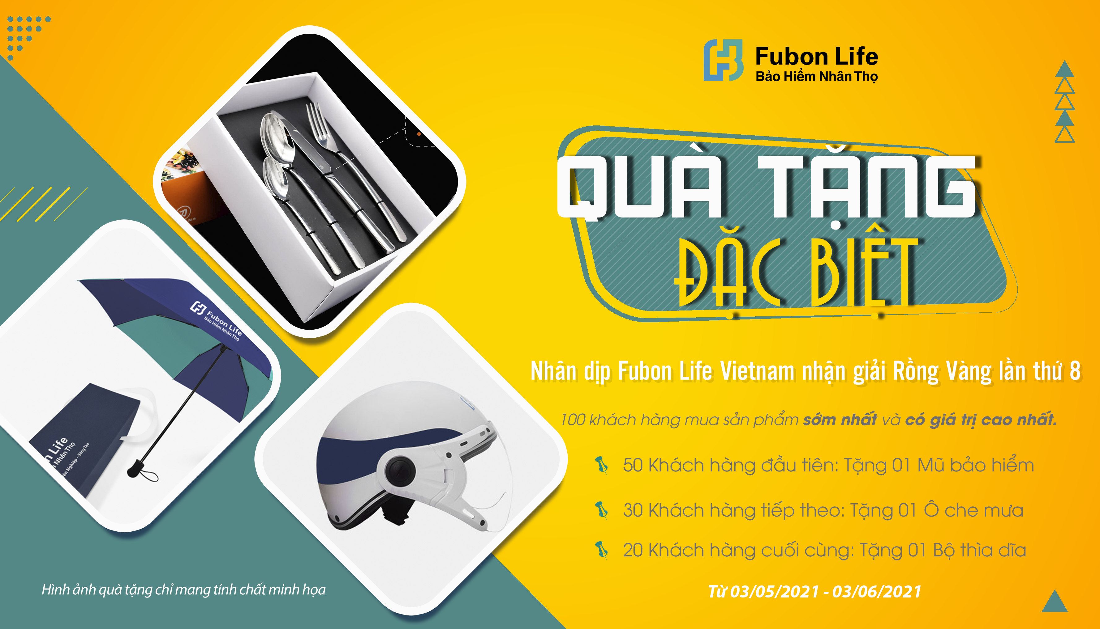 Chương trình quà tặng cho khách hàng nhân dịp Fubon Life Vietnam nhận giải Rồng Vàng lần thứ 8