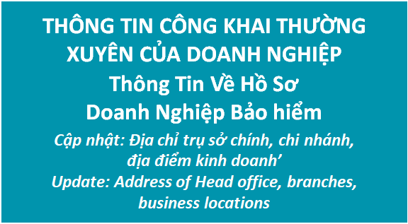 THÔNG TIN CÔNG KHAI THƯỜNG XUYÊN
